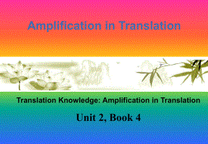 Translationamplification英语翻译技巧课件