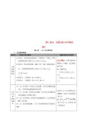 陜西省山陽縣色河鋪鎮(zhèn)2018年中考數(shù)學(xué)總復(fù)習(xí) 第5講 一元一次方程（組）