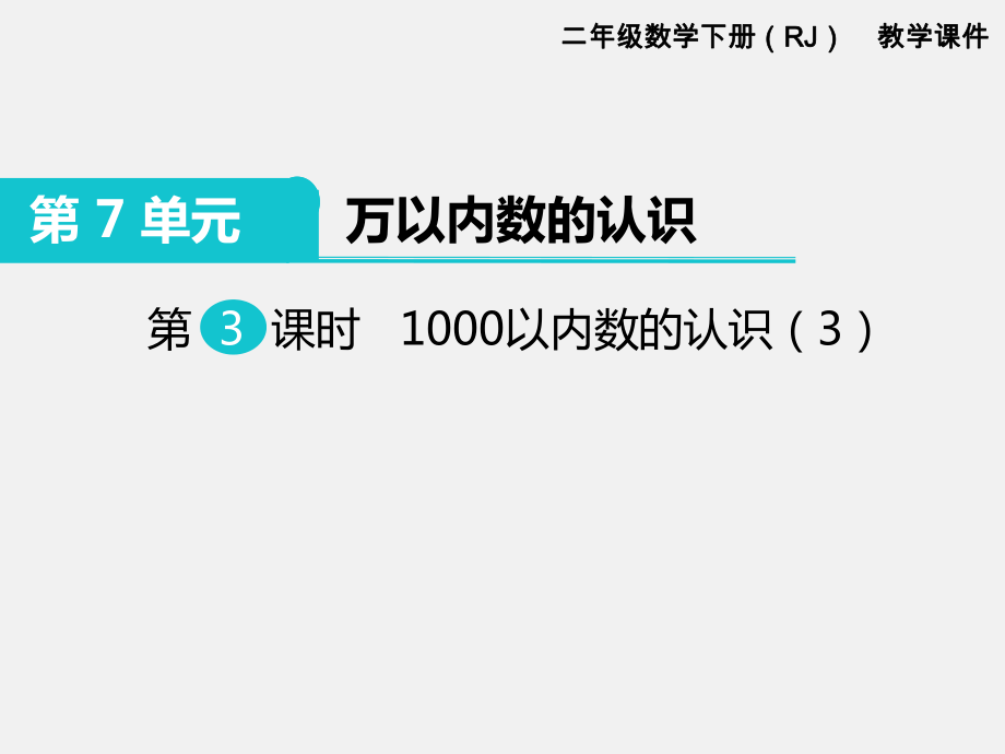 人教版小学数学二年级下册第七单元PPT课件第3课时1000以内数的认识3_第1页