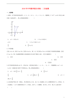 湖南省邵陽(yáng)市2018年中考數(shù)學(xué)提分訓(xùn)練 二次函數(shù)（含解析）