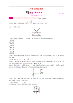 （通用版）2018年中考數(shù)學總復(fù)習 專題突破預(yù)測與詳解 第七單元 圖形的變換 專題24 相似變換試題 （新版）新人教版