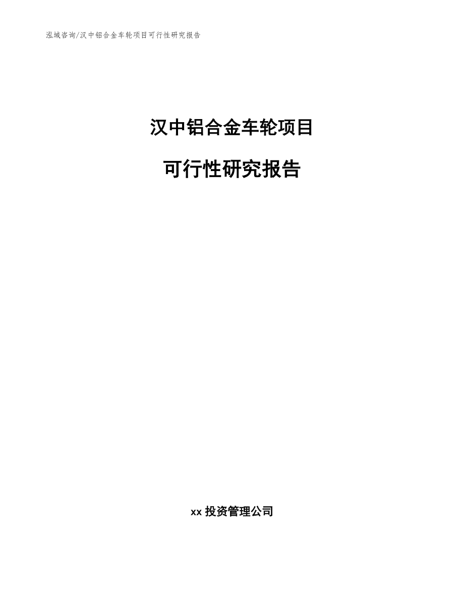 汉中铝合金车轮项目可行性研究报告（范文参考）_第1页