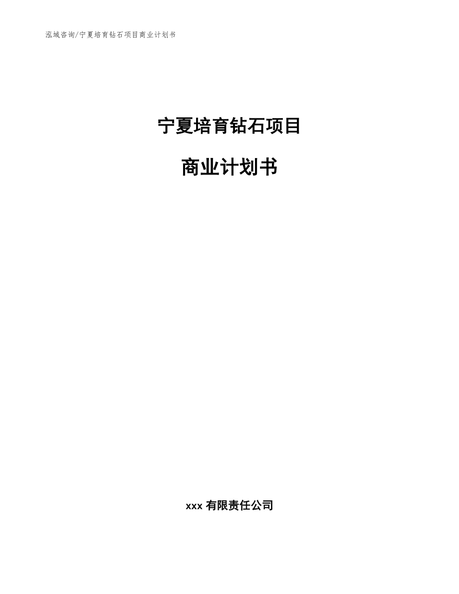 宁夏培育钻石项目商业计划书【模板】_第1页