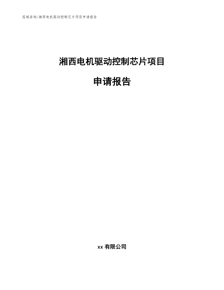湘西电机驱动控制芯片项目申请报告范文参考_第1页