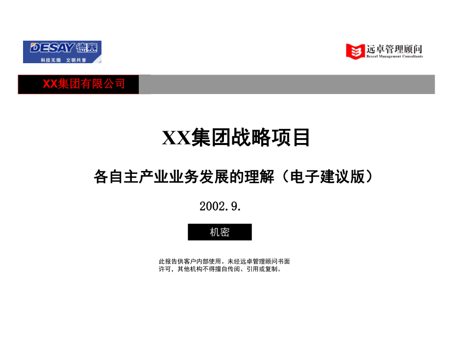 远卓-XX集团战略－现有业务分析ppt(1)_第1页