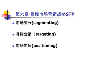 企业战略管理第六章STP战略