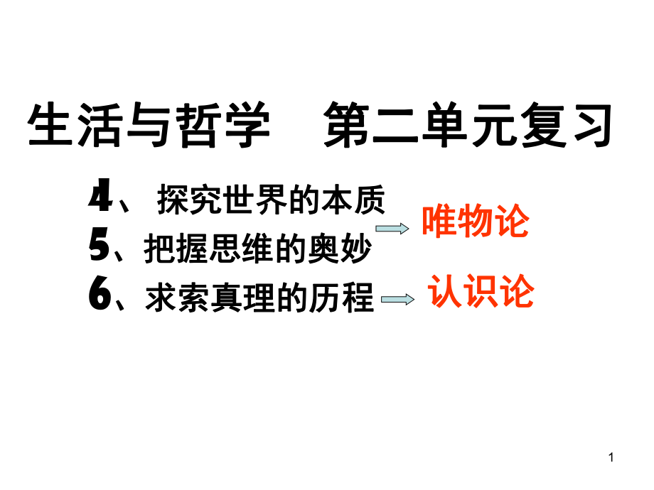 生活与哲学第二单元复习理科课堂PPT_第1页