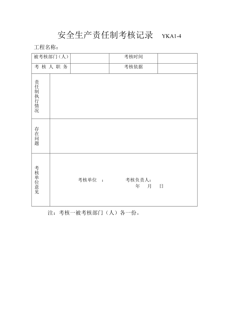 安全生产责任制各类空表格_第1页