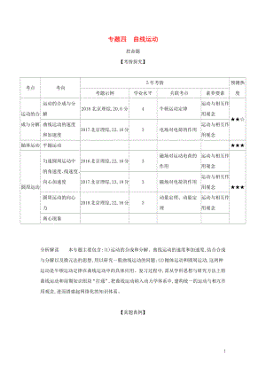 （北京專用）2020版高考物理大一輪復(fù)習(xí) 專題四 曲線運動練習(xí)