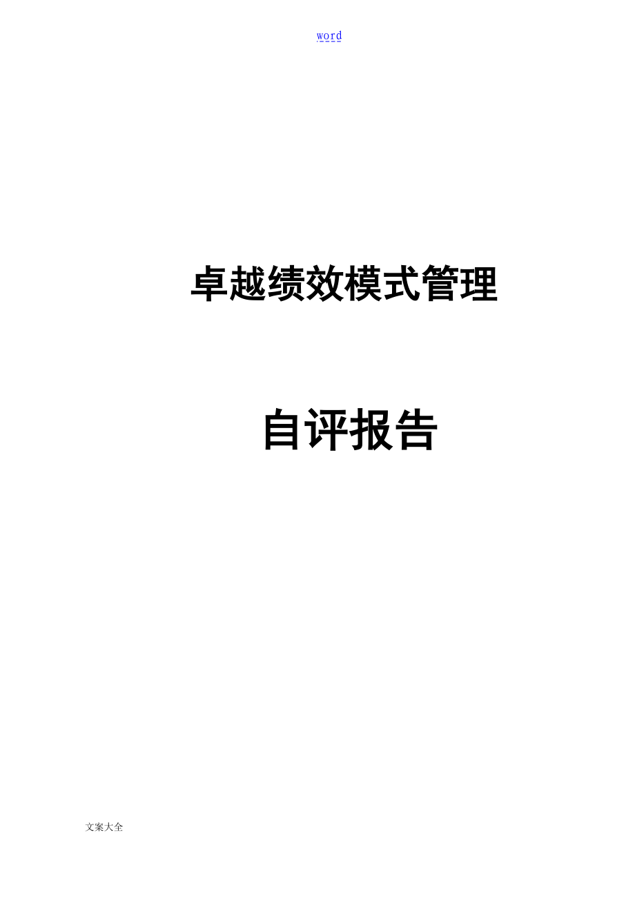 卓越绩效模式区长市长高质量奖自评报告材料图文_第1页