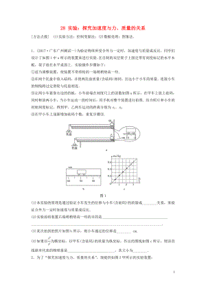 （江蘇專用）2019高考物理一輪復(fù)習(xí) 第三章 牛頓運(yùn)動(dòng)定律 課時(shí)28 實(shí)驗(yàn)：探究加速度與力、質(zhì)量的關(guān)系加練半小時(shí)