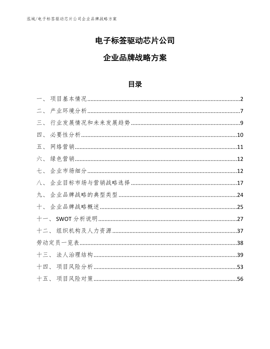 电子标签驱动芯片公司企业品牌战略方案_第1页