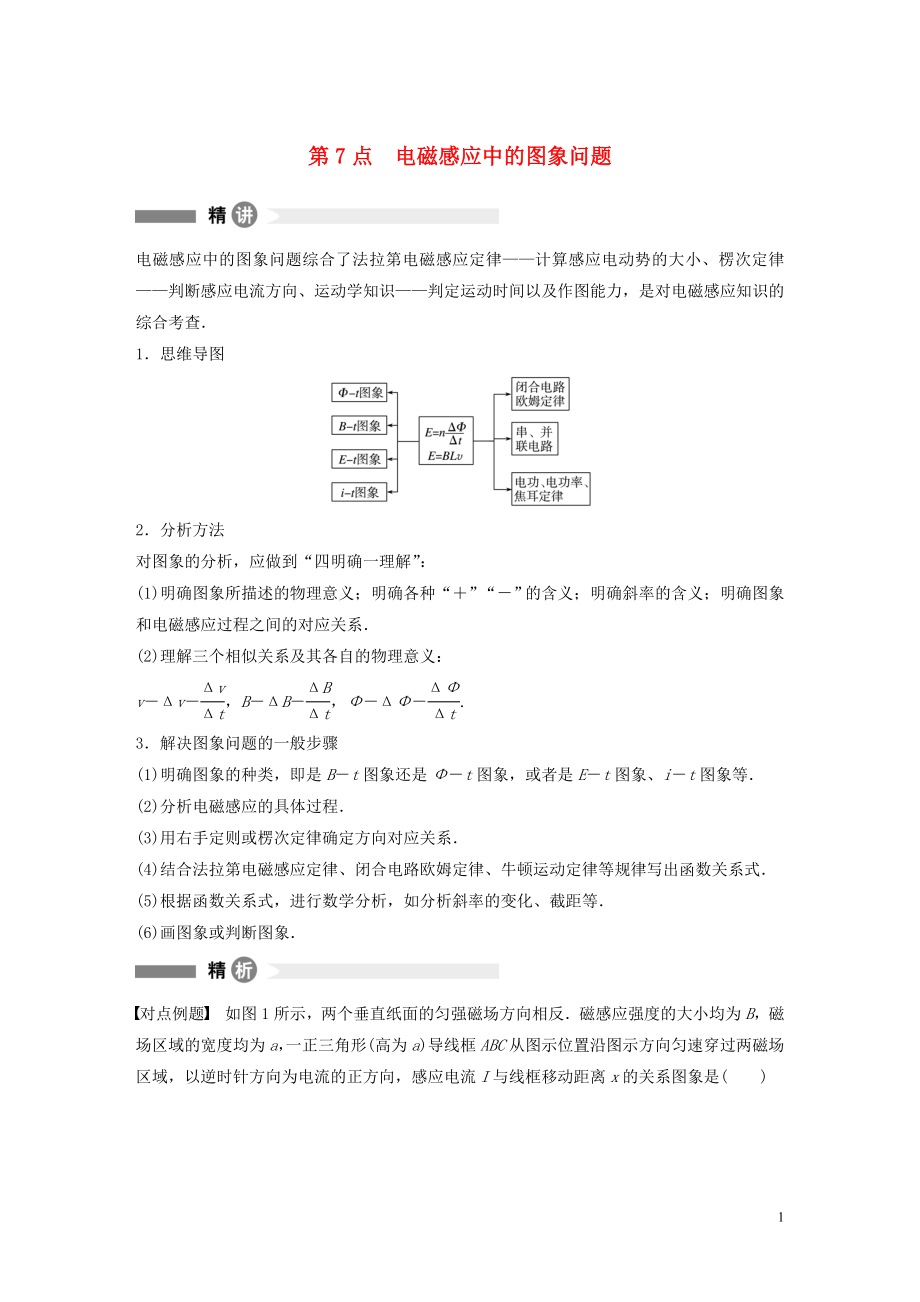 2019-2020學(xué)年高中物理 全冊模塊要點(diǎn)回眸 第7點(diǎn) 電磁感應(yīng)中的圖象問題學(xué)案 粵教版選修3-2_第1頁