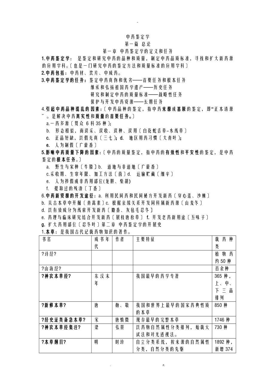 中药鉴定学重点整理_第1页