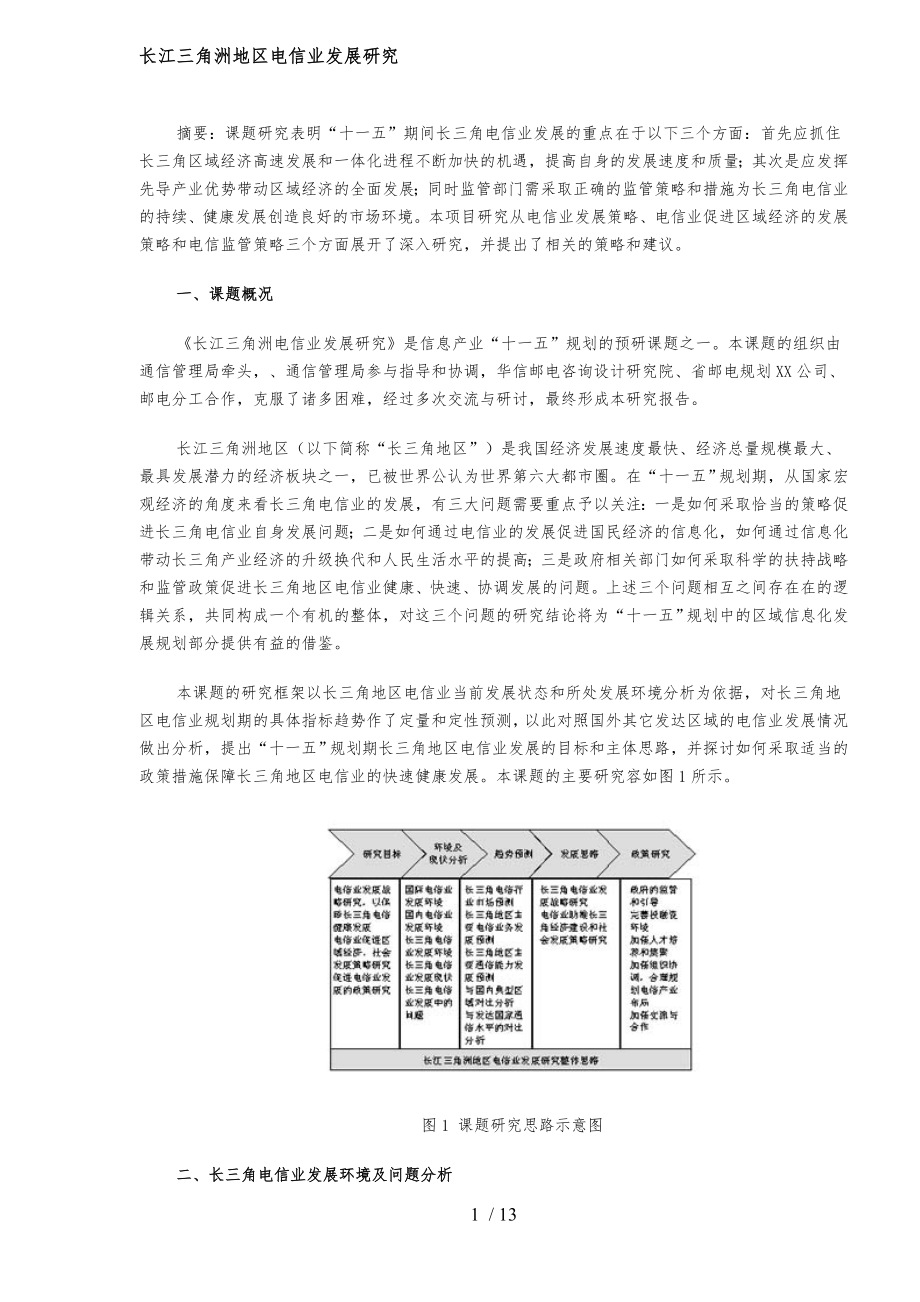 长江三角洲地区电信业发展研究_第1页