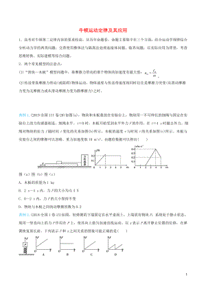 2020屆高考物理 精準培優(yōu)專練四 牛頓運動定律及其應(yīng)用（含解析）