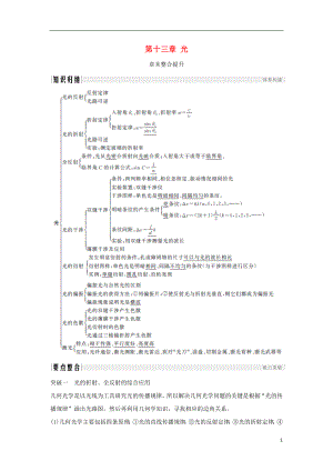 浙江省2018-2019版高中物理 第十三章 光章末整合提升學(xué)案 新人教版選修3-4