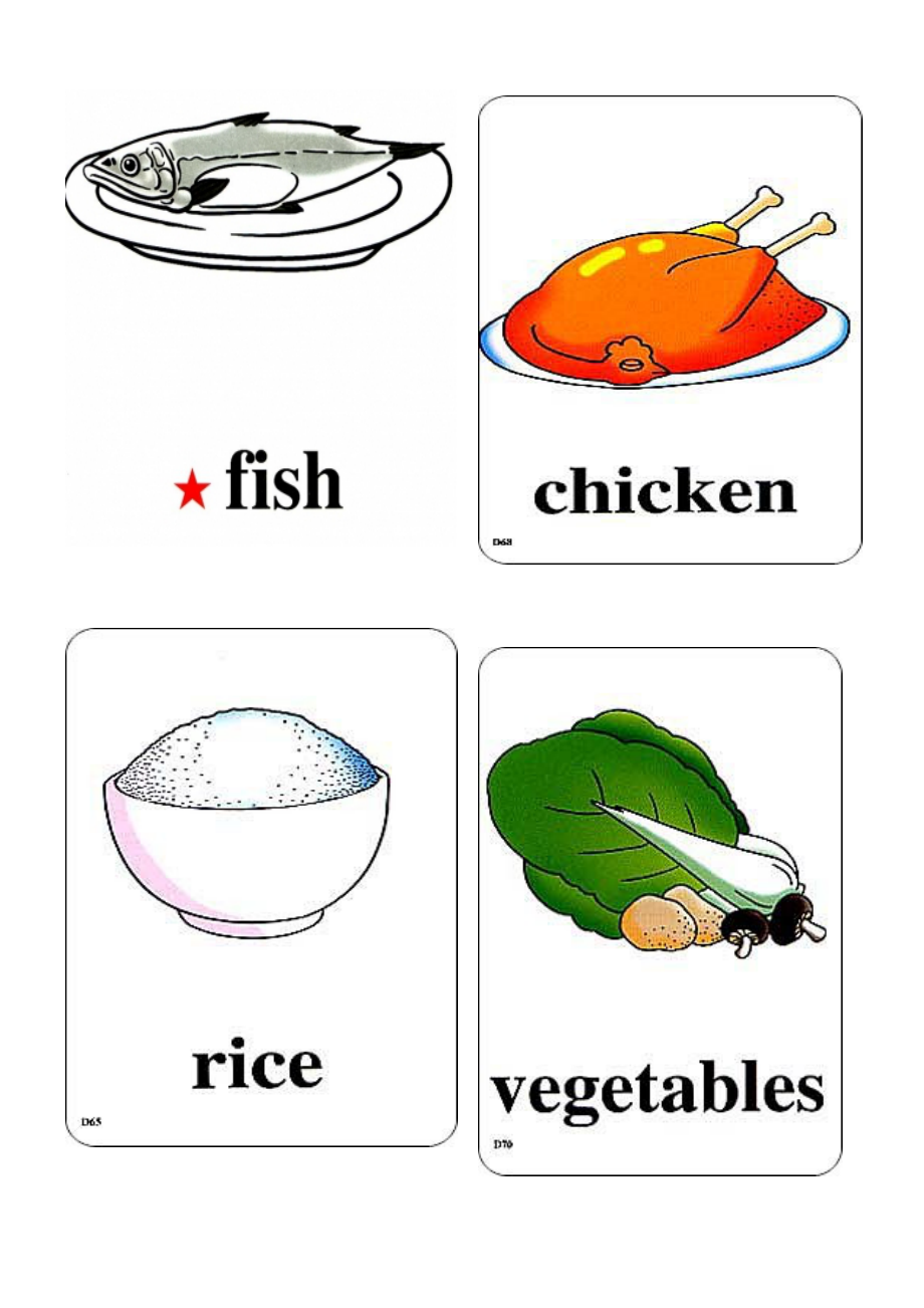 小学生三年级食物英语单词卡片