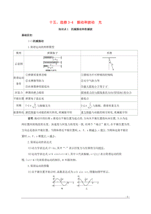 （課標(biāo)版）2020屆高考物理二輪復(fù)習(xí) 基礎(chǔ)回扣15 十五、選修3-4 振動(dòng)和波動(dòng) 光