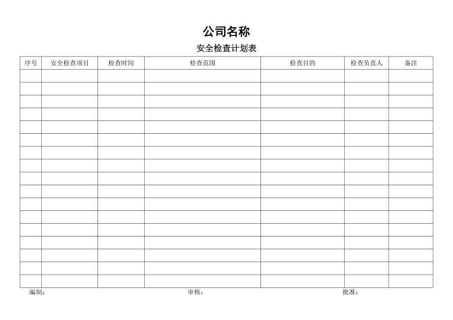 《安全檢查計(jì)劃表》word版_第1頁(yè)