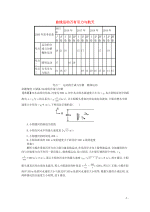 2020高考物理二輪復(fù)習(xí) 專題四 曲線運(yùn)動萬有引力與航天對對練（含解析）