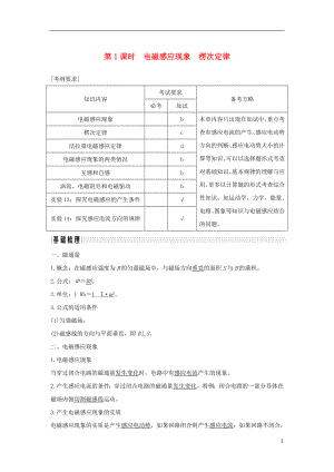 （浙江專版）2019版高考物理大一輪復習 第九章 電磁感應(yīng) 第1課時 電磁感應(yīng)現(xiàn)象 楞次定律學案