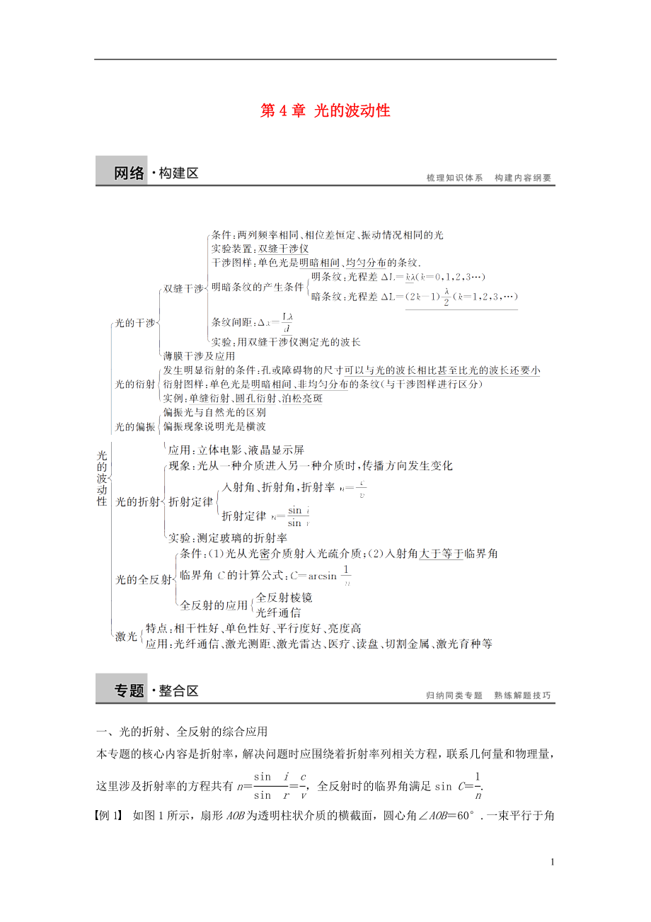 2017年高中物理 第4章 光的波動性學(xué)案 滬科版選修3-4_第1頁