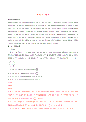 2019年高考物理備考 優(yōu)生百日闖關(guān)系列 專題10 磁場（含解析）