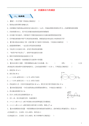 2019高考物理二輪復(fù)習(xí) 小題狂做專練二十八 機(jī)械振動與機(jī)械波