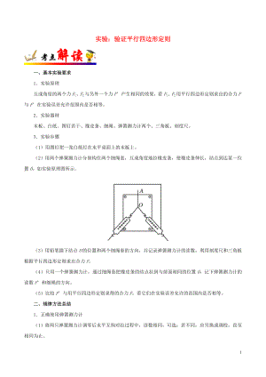 備戰(zhàn)2020年高考物理 一遍過(guò)考點(diǎn)08 實(shí)驗(yàn)：驗(yàn)證平行四邊形定則（含解析）