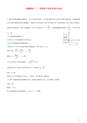 2019高考物理三輪沖刺 大題提分 大題精做12 帶電粒子在復(fù)合場(chǎng)中運(yùn)動(dòng)