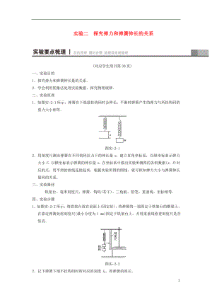 2019年高考物理一輪復(fù)習(xí) 第2章 相互作用 實(shí)驗(yàn)2 探究彈力和彈簧伸長(zhǎng)的關(guān)系學(xué)案 新人教版