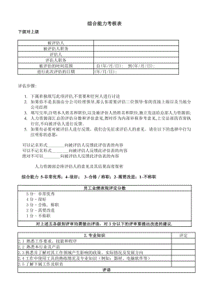 《綜合能力考核表》word版