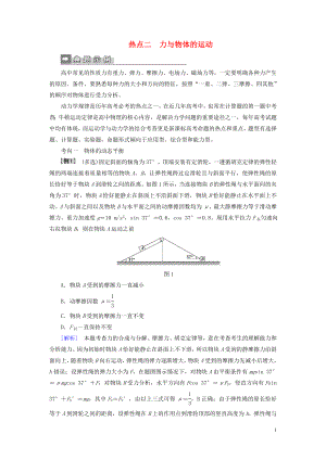 2019屆高考物理二輪復習 第二部分 熱點訓練二 力與物體的運動