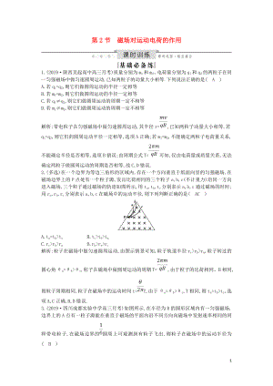 （山東專用）2020版高考物理一輪復(fù)習(xí) 第九章 第2節(jié) 磁場(chǎng)對(duì)運(yùn)動(dòng)電荷的作用練習(xí)（含解析）新人教版