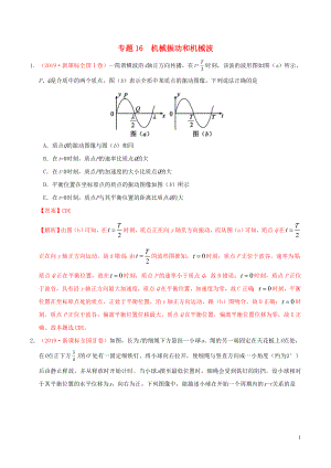 三年高考（2017-2019）高考物理真題分項匯編 專題16 機械振動和機械波（含解析）