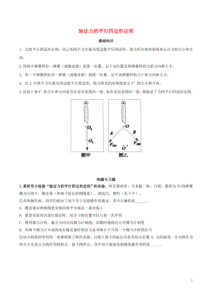 2020年高考物理 必考17個(gè)實(shí)驗(yàn)精講精練 專題04 驗(yàn)證力的平行四邊形定則（含解析）