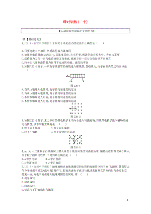 2020版高考物理總復(fù)習(xí) 沖A方案 課時(shí)訓(xùn)練（二十）第20講 運(yùn)動(dòng)電荷在磁場中受到的力（含解析）新人教版