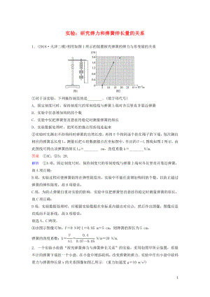 （新課標(biāo)）2020高考物理一輪復(fù)習(xí) 課時(shí)作業(yè)10 實(shí)驗(yàn)：研究彈力和彈簧伸長量的關(guān)系（含解析）新人教版