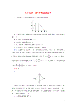 2019年高考物理二輪復(fù)習(xí) 課時作業(yè)2 力與物體的直線運(yùn)動