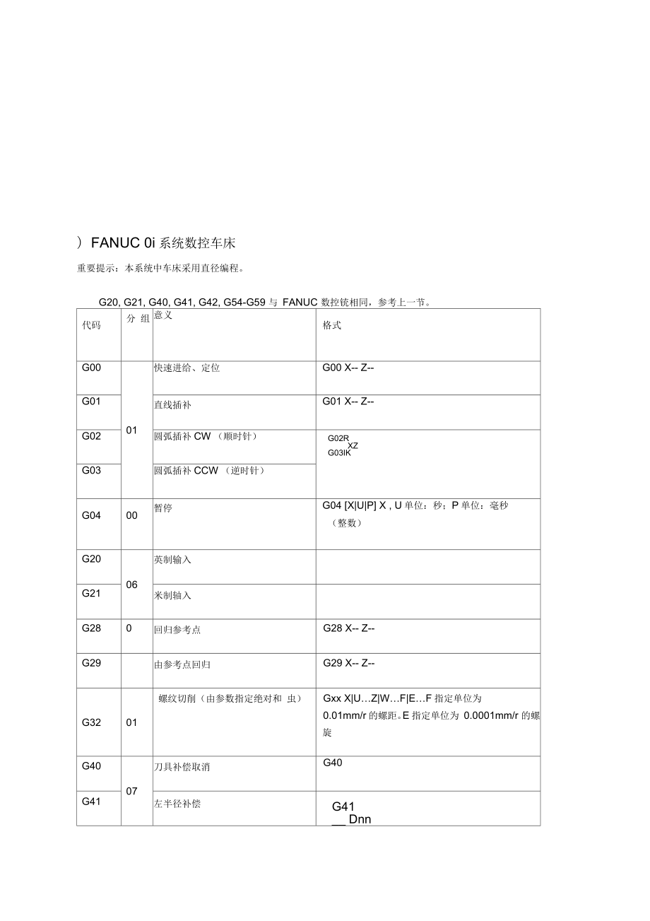 FANUC0i系统数控车床概述_第1页