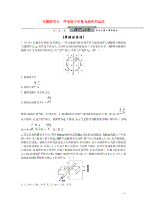 2020版高考物理總復(fù)習(xí) 第九章 專題探究七 帶電粒子在復(fù)合場中的運(yùn)動(dòng)練習(xí)（含解析）