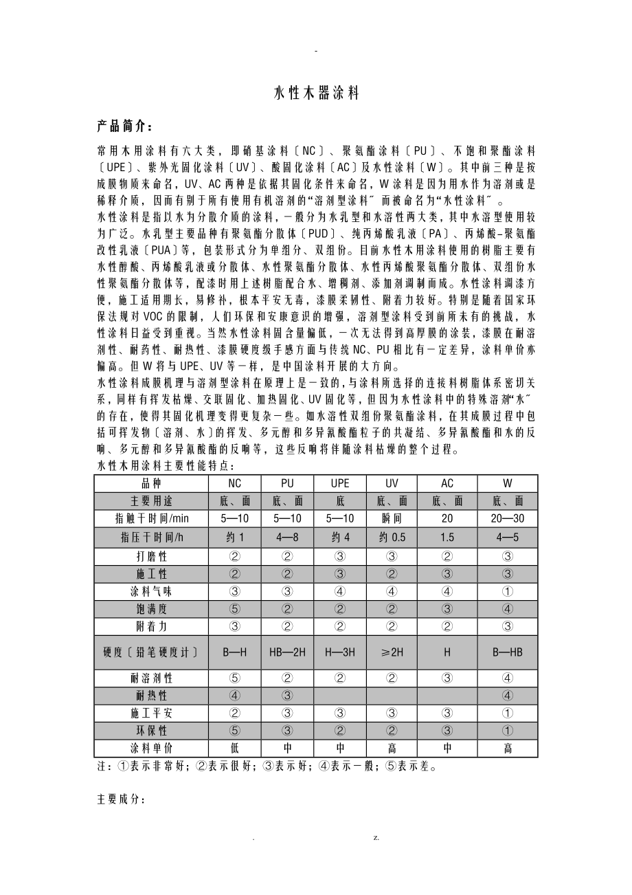 水性木器家具涂料_第1页