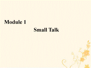 2019-2020学年高中英语 Module 1 Small Talk Section Ⅰ Introduction & Vocabulary and Reading—Comprehending课件 外研版选修6