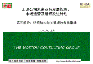 波士顿 汇源组织结构与关键绩效考核指标PART3
