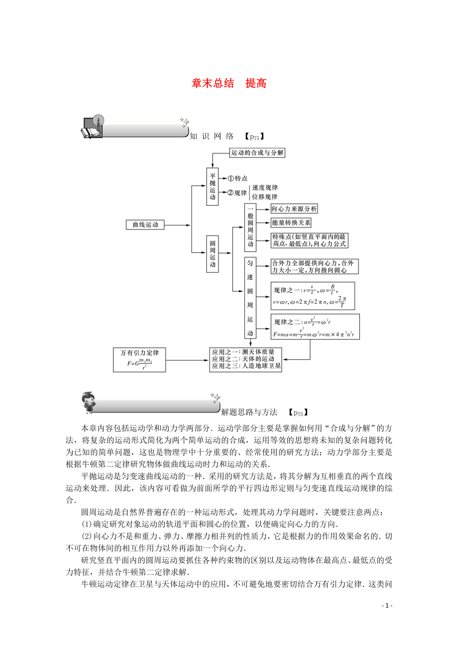 （名師導(dǎo)學(xué)）2020版高考物理總復(fù)習(xí) 第四章 章末總結(jié) 提高教學(xué)案 新人教版_第1頁