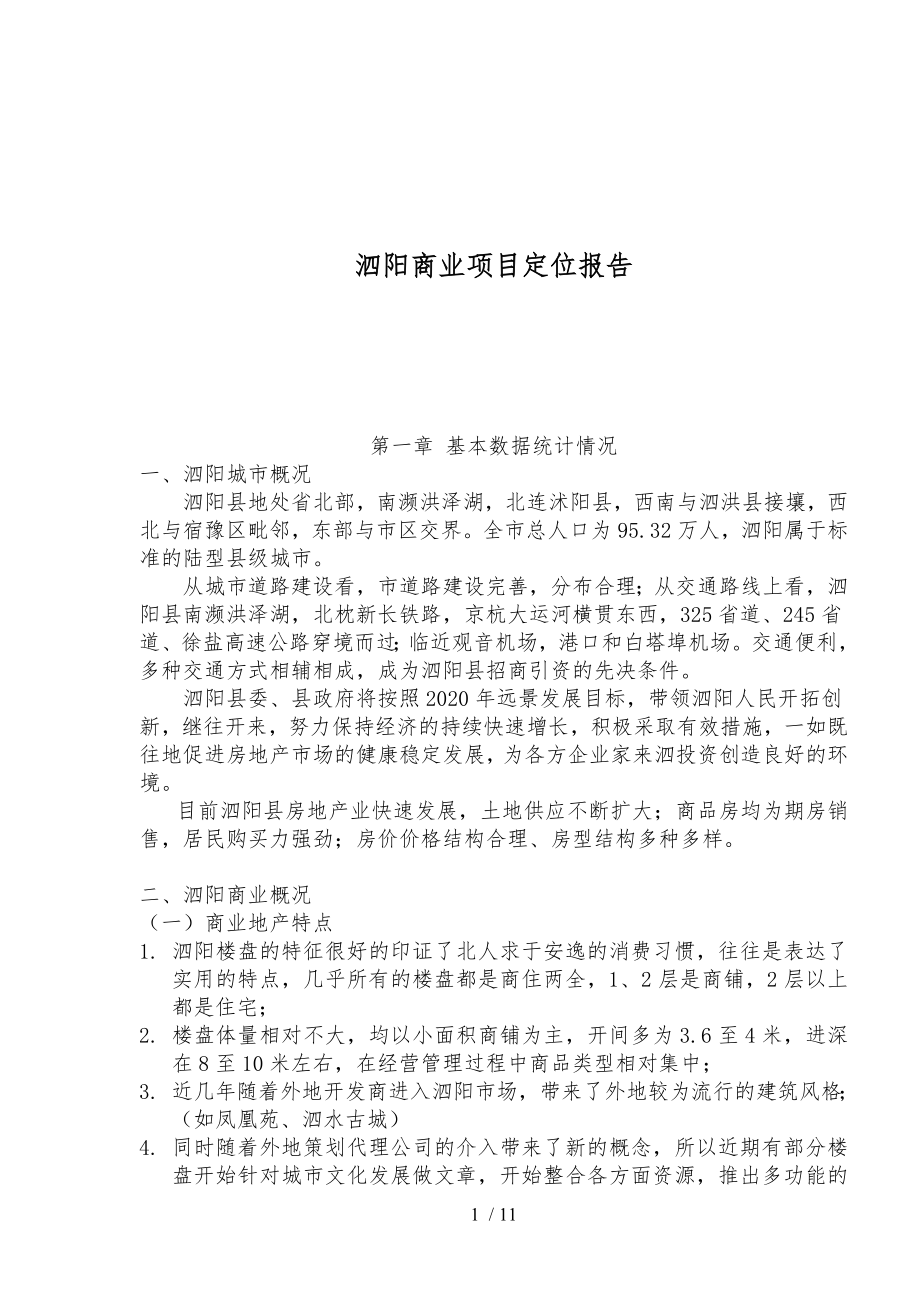 泗阳商业项目定位报告_第1页