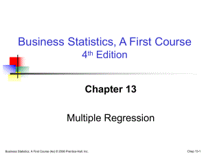 商务统计学课件第13章 出版社： 民大学出版社
