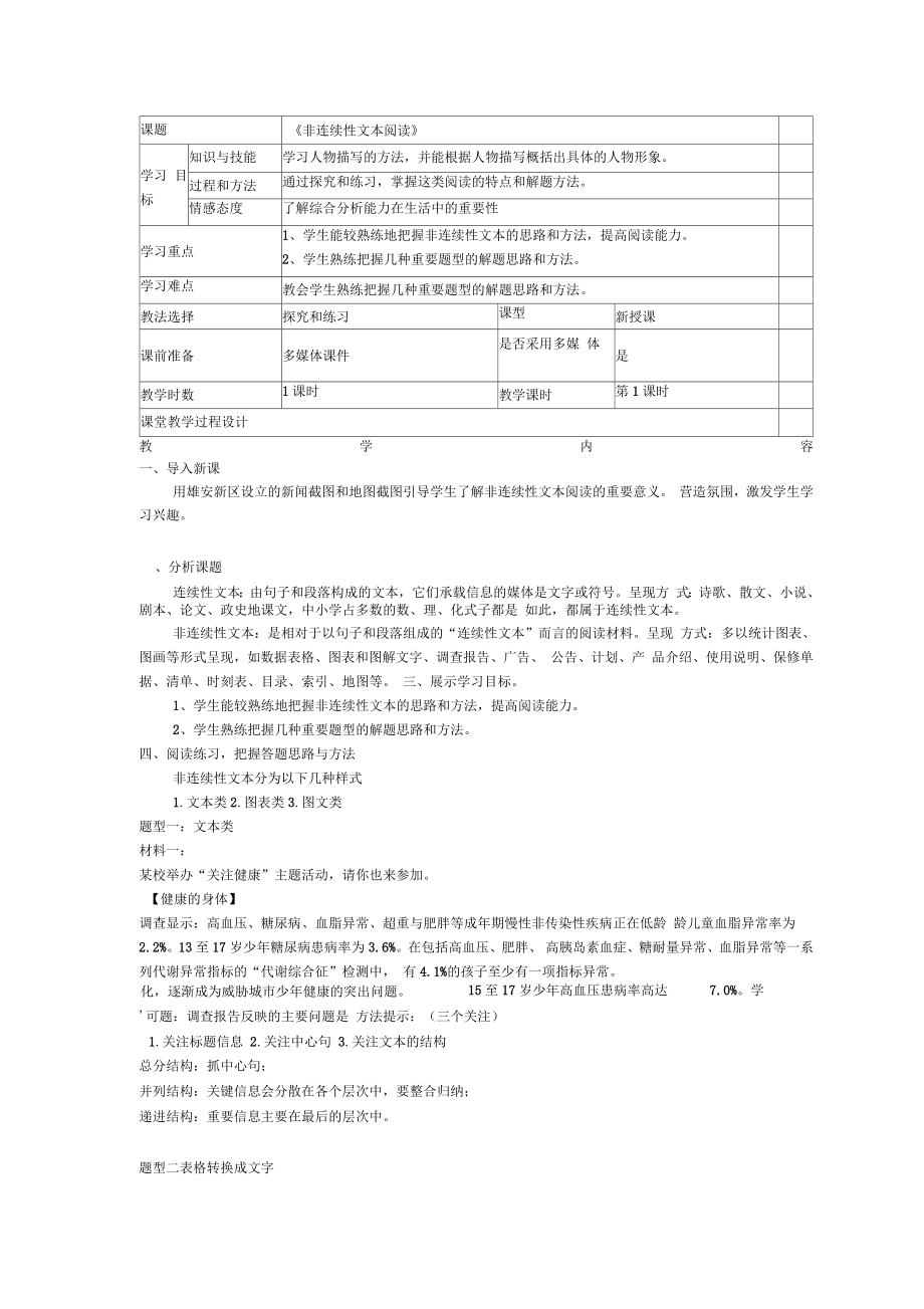 《非連續(xù)性文本閱讀》教學(xué)設(shè)計(jì)_第1頁