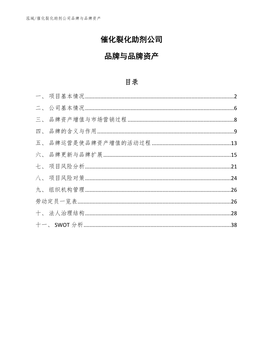 催化裂化助剂公司品牌与品牌资产_第1页